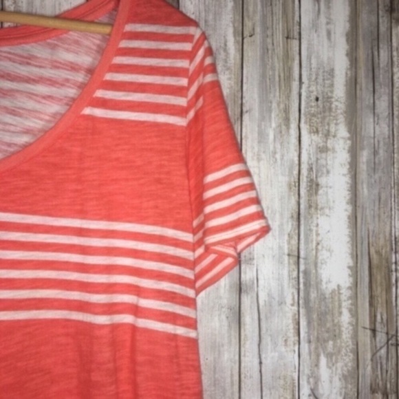 Lane Bryant Orange Striped Tee - Picture 3 of 5